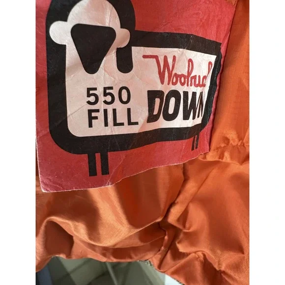 Woolrich 550 Fill Down Herringbone Wool Blend Barn Coat Jacket Mens Large Brown - Picture 11 of 15